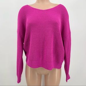 Main Strip Pink Twist-Back Sweater
